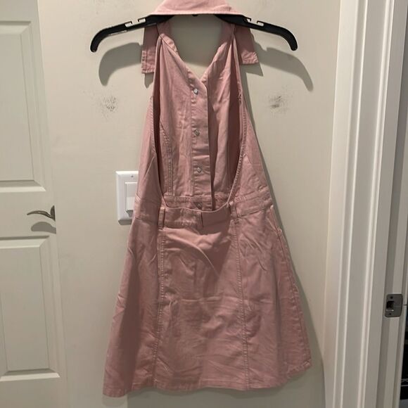 Signature 8 blush pink denim style dress with open back size Small - Picture 3 of 9